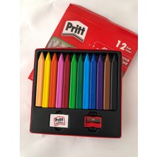 Pritt Jumbo Üç Green Silinebilir Mum Boya 12 Renk Pritt Mum