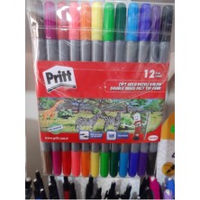 Pritt Çift Uçlu 12 Renk Keçeli Kalem