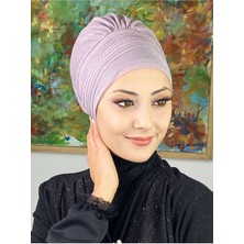Butik Ambar Saray Model Lila Simli Yan Drapeli Dış Bone