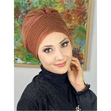 Butik Ambar Saray Model Açık Bakır Simli Yan Drapeli Dış Bone