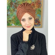 Butik Ambar Sultan Model Açık Bakır Simli Büzgülü Dış Bone