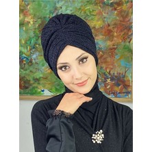 Butik Ambar Sultan Model Siyah Büzgülü Dış Bone