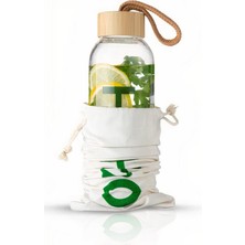 Tohana H2O Borosilikat Cam Matara Bambu Vakum Kapaklı 600 ml Su Şişesi Suluk