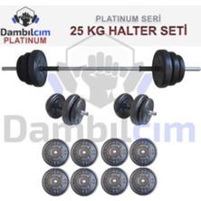 Dambılcım Platinum 25 kg Halter Seti 25 kg Dambıl Seti Ağırlık Seti Vücut Geliştirme Aleti