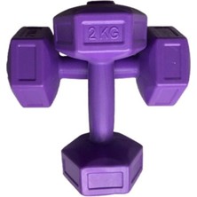 Body GYM Body-Gym 2 kg x 2 Adet Dambıl Vinyl Kaplı Dumbell Ağırlık - Mor