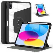 MTK Moveteck Apple Ipad Pro 12.9 3.4.5.6. Nesil Kılıf Katlanabilir Kalemlikli Ayarlanır Stand Uyku Modlu 360 Derece Dönen Şeffaf