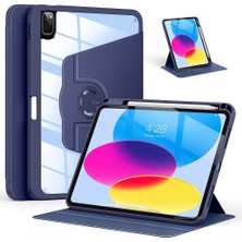 MTK Moveteck Apple Ipad Pro 12.9 3.4.5.6. Nesil Kılıf Katlanabilir Kalemlikli Ayarlanır Stand Uyku Modlu 360 Derece Dönen Şeffaf