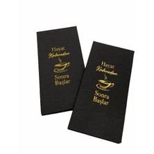 Kidspartim Gold Yaldızlı Siyah Hayat Kahveden Sonra Başlar Peçete 6X12 cm
