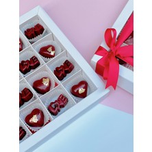 Bade Çikolata Kırmızı Kalp & Love Serisi 16'lı
