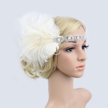 Malory Vintage Style Tüy Saç Bandı 1920'LER Rhinestone Başlık Saç Aksesuarları (Yurt Dışından)