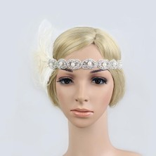 Malory Vintage Style Tüy Saç Bandı 1920'LER Rhinestone Başlık Saç Aksesuarları (Yurt Dışından)