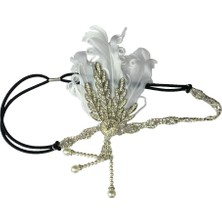 Malory Vintage Style Tüy Saç Bandı 1920'LER Rhinestone Başlık Saç Aksesuarları (Yurt Dışından)