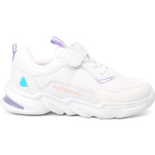 Pepino 5035-F Beyaz-Lila Pudra Cırt Cırtlı Çocuk Spor Ayakkabı