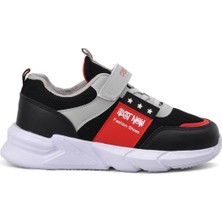Pepino 5003 Siyah-Kırmızı-Buz Cırt Cırtlı Çocuk Spor Ayakkabı
