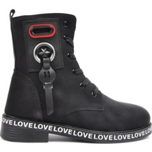 Twingo 2104 F Siyah-Zümrüt Kız Çocuk Fermuarlı Bot