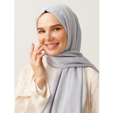 Losyana Pamuk Jakarlı Küçük Kare Desen Şal