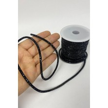 Hayalperest Boncuk Siyah Full Sık Taşlı Boru Şerit Kordon
