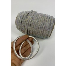 Hayalperest Boncuk Janjanlı Sık Parlak Taşlı Keçe Zeminli Şerit Aplik