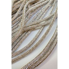 Hayalperest Boncuk Full Taşlı Boru Aksesuar Şerit Aplik 25 mt