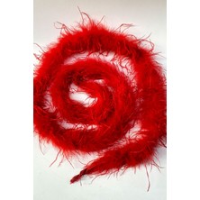 Hayalperest Boncuk Kırmızı Malibu Deve Kuşu Tüyü