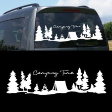 Melek Pazarı Kamp Zamanı, Camping Time Orman Manzara Karavan Sticker, Kamp STICKER-S1755