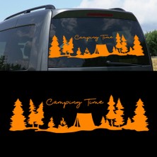 Melek Pazarı Kamp Zamanı, Camping Time Orman Manzara Karavan Sticker, Kamp STICKER-S1755