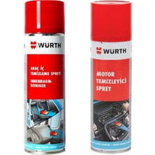Würth Motor Temizleyici Sprey + Araç Içi Temizleyici Sprey 500 ml