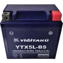 Yiğit Akü 12 Volt 5 -YTX5L-2020/5 Üretim Ah-Amper Motosiklet Aküsü