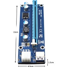 60CM Dizüstü Bilgisayar Pcı-E Yükseltici 1x Ila 16X 6pin Grafik Uzantısı Güç Adaptörü (Yurt Dışından)