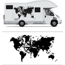 Melek Pazarı Dünya Pusula Off Road Karavan STICKER-S1787