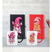 Bk Gift Kişiye Özel Sevgili Temalı 2’li Defter Kupa Hediye Seti, Sevgiliye Hediye, Sevgililer Günü Hediyesi-4
