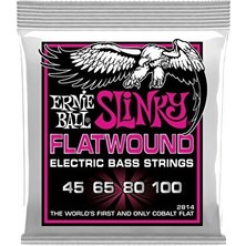 Ernie Ball P02814 - Super Slinky Flatwound 45-100 Bas Gitar Teli