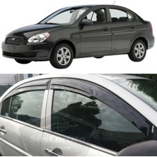 ŞüsCarOto Aksesuar Hyundai Accent Era 2006-2012 Uyumlu Mugen Cam Rüzgarlığı Seti Piano Black 4'lü Ithal