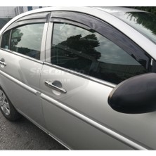 ŞüsCarOto Aksesuar Hyundai Accent Era 2006-2012 Uyumlu Mugen Cam Rüzgarlığı Seti Piano Black 4'lü Ithal