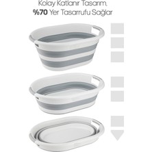 Tıkla Sende Tiklasende Katlanır Çamaşır Sepeti Katlanır Kova Katlanır Koçero Multi 3'lü Set - Çamaşır Sepeti-Ko