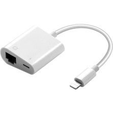 Enfein Iphone Ipad Ile Uyumlu 2in1 Lightning To Ethernet Dönüştürücü Adaptör (Beyaz)