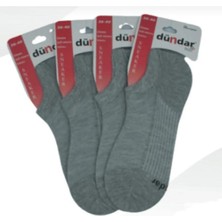Dündar Unisex 3"lü Gri Pamuk Dikişsiz Sneaker Çorap