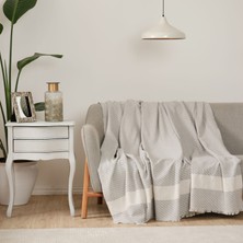 Karaca Home Wilma Gri Koltuk Örtüsü %100 Polyester 170X210 cm Modern Desenli Konfor