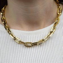 Lilarote 14 Ayar Altın Kalın Zincir Kolye