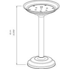 Safell Iç ve Dış Mekan Kullanımına Uygun 430TIP Paslanmaz Çelik Küllük - 65 cm