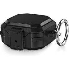 Microsonic Samsung Galaxy Buds 2 Kılıf Darbeye Dayanıklı Sert Koruyucu + Askılık Siyah