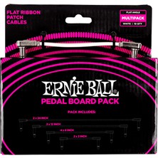 Ernie Ball P06387 - Beyaz Düz Şerit Patch Kablosu (Çoklu Paket)