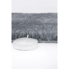 Balat Halı Raschel Carpet Kesme Yolluk Kaymaz Taban Yumuşak Peluş Halı Koyu Gri
