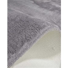 Balat Halı Raschel Carpet Kesme Yolluk Kaymaz Taban Yumuşak Peluş Halı Açık Gri