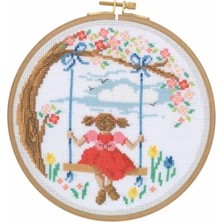 Tuva Yayıncılık Tuva Balım Kanaviçe Etamin Kiti Salıncaktaki Kız CCS08 Tuva Kanaviçe Kiti