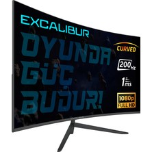 Casper Excalibur M.E27FHD-G 27" 200HZ 1MS 300NIT (HDMI+Display Port) Curved Freesync + G-Sync FHD LED Monitör