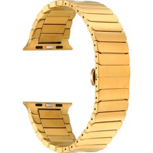 AktarMobile Apple Watch 7 6 Se 5 4 3 2 1 - 41 / 40 / 38 mm Uyumlu Metal Kordon Baklalı Model Bilezik Çelik Kayış