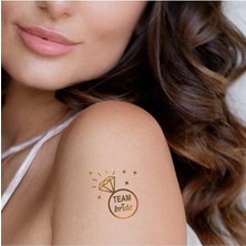 Şapkadan Bride Flash Tattoo Paketi, Tektaş Temalı Altın Varaklı Geçici Dövme Tektas