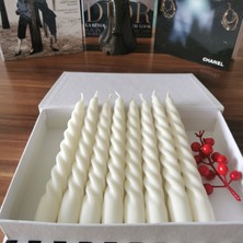 Iv Candles Homedecor Beyaz 3'lü Burgulu Şamdan Mumu