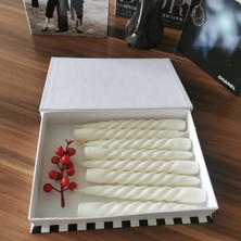 Iv Candles Homedecor Beyaz 3'lü Burgulu Şamdan Mumu